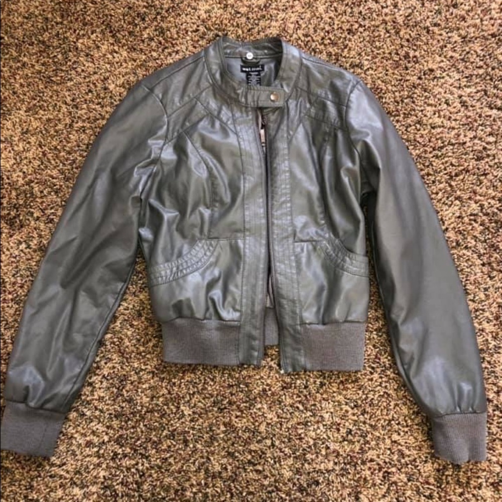 Grey Leather Jacket